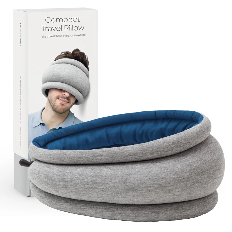 Ostrichpillow Light Commuting, Travel Pillow & Power Nap Pillow - Premium Comfort & Lightweight, Adjustable to Your Head, Small & Versatile, Reversible Design, Easy Cleaning - Image 1