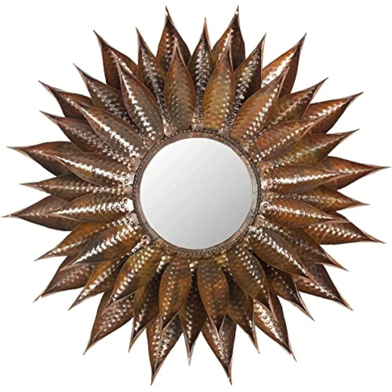 SAFAVIEH Decorative Hanging Wall Mirror for Living Room, Bedroom, Hallway, in Copper, 67 X 67 X 7.62