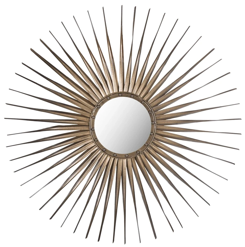 SAFAVIEH Decorative Hanging Wall Mirror for Living Room, Bedroom, Hallway, in Gold, 85 X 85 X 2.54
