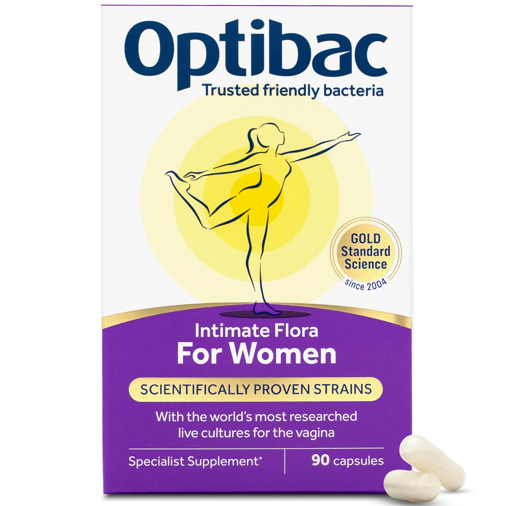 Optibac Probiotics for Women - Vaginal Probiotics - Most Researched Strains for Intimate Flora - Lactobacillus Reuteri RC-14 & Lactobacillus Rhamnosus GR-1-90 Vegan Capsules