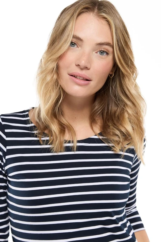 Armor Lux Women's Cap Coz T-Shirt Not Applicable, Multicolour (Rich Navy/Blanc Bi8), Small (Manufacturer Size: 1)
