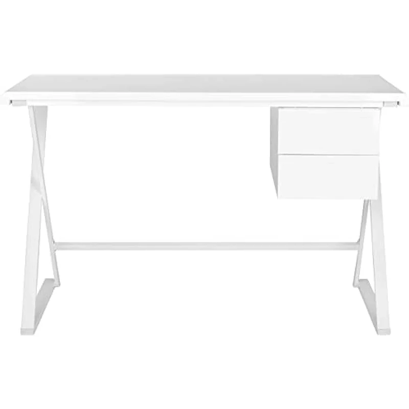 SAFAVIEH Glam Wooden Desks, in White, 55 X 120 X 75