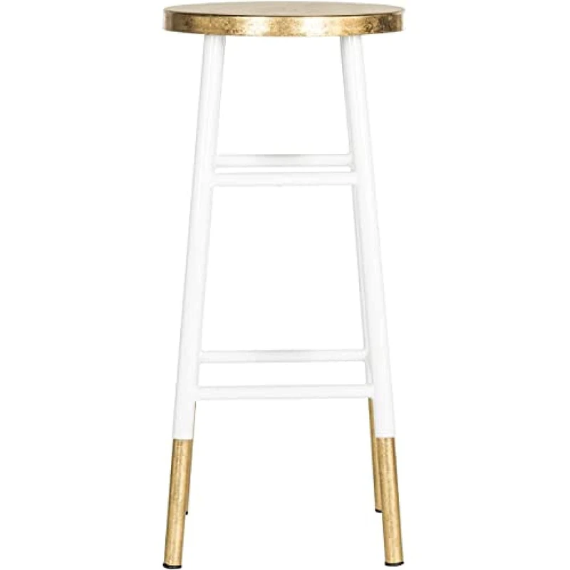 SAFAVIEH Glam Bar & Counter Stool, in White and Gold - Image 1