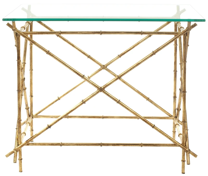 Safavieh Mark Accent Table, Metal, Gold/Glass