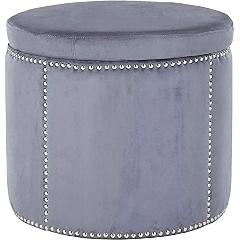 SAFAVIEH Upholstered Ottoman, in Grey, 55 X 55 X 50