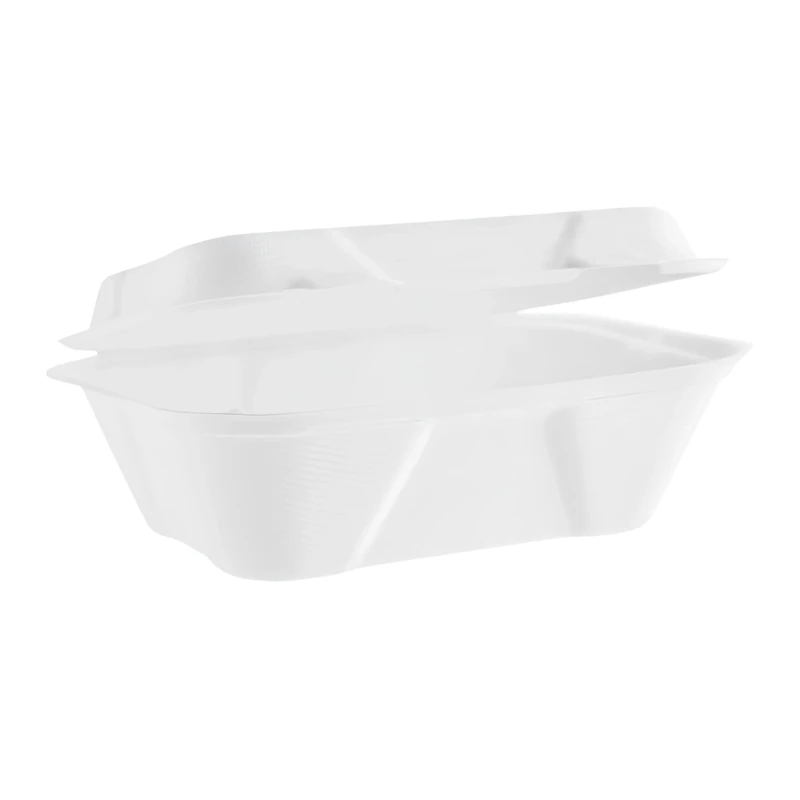 Vegware Biodegradable Sugarcane Clamshell Takeaway Box 7 x 5", Case of 500