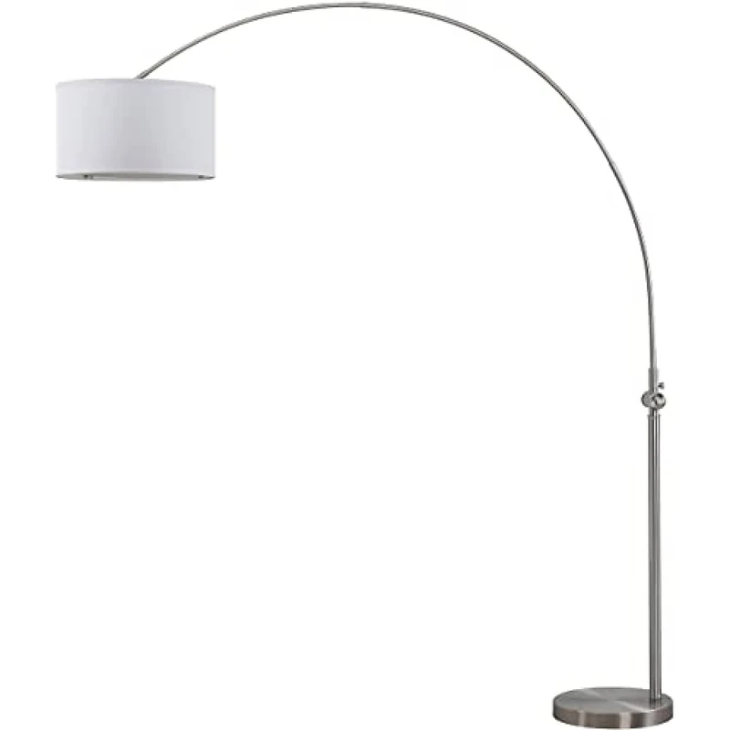 SAFAVIEH Modern Metal Floor Lamp, in Nickel, 45 X 185 X 220