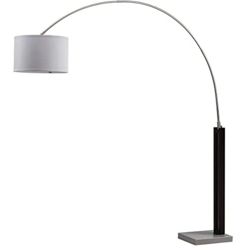 SAFAVIEH Modern Metal Floor Lamp, in Black and Nickel, 40 X 190 X 210