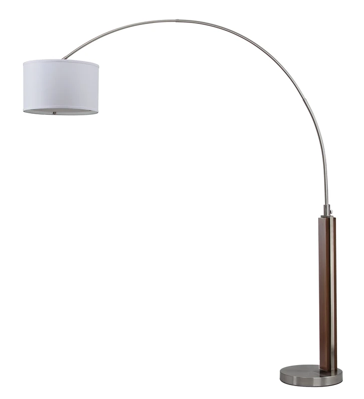 SAFAVIEH Modern Metal Floor Lamp, in Nickel, 40 X 185 X 220