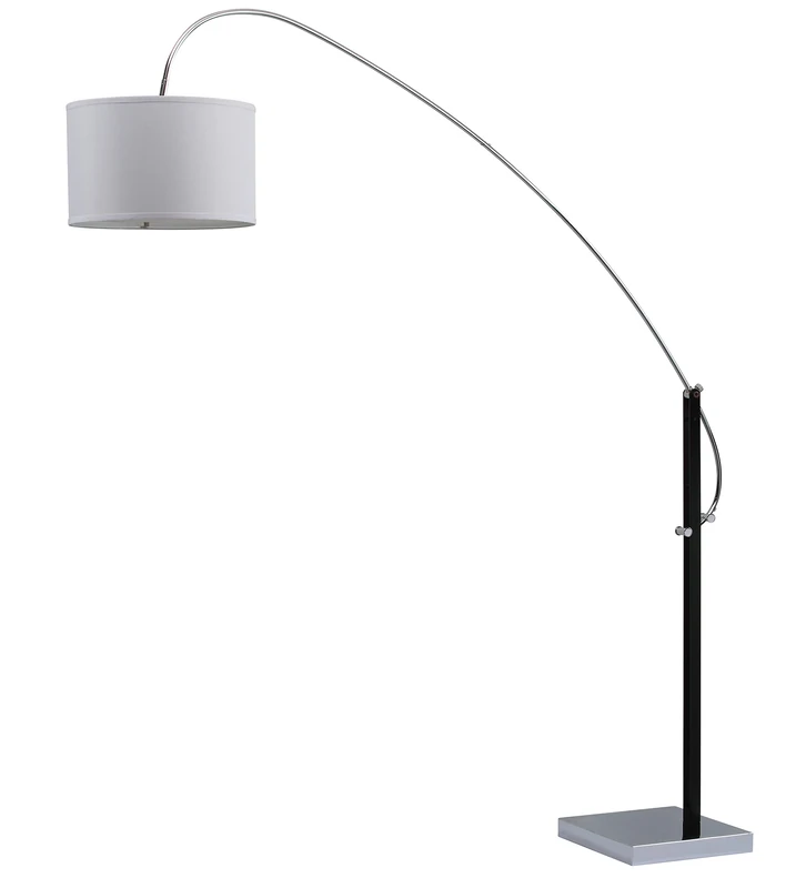 SAFAVIEH Modern Metal Floor Lamp, in Chrome and Black, 45 X 170 X 215