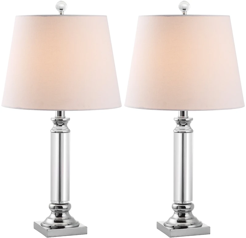 SAFAVIEH Modern Glass Table Lamps - Set of 2, in Clear