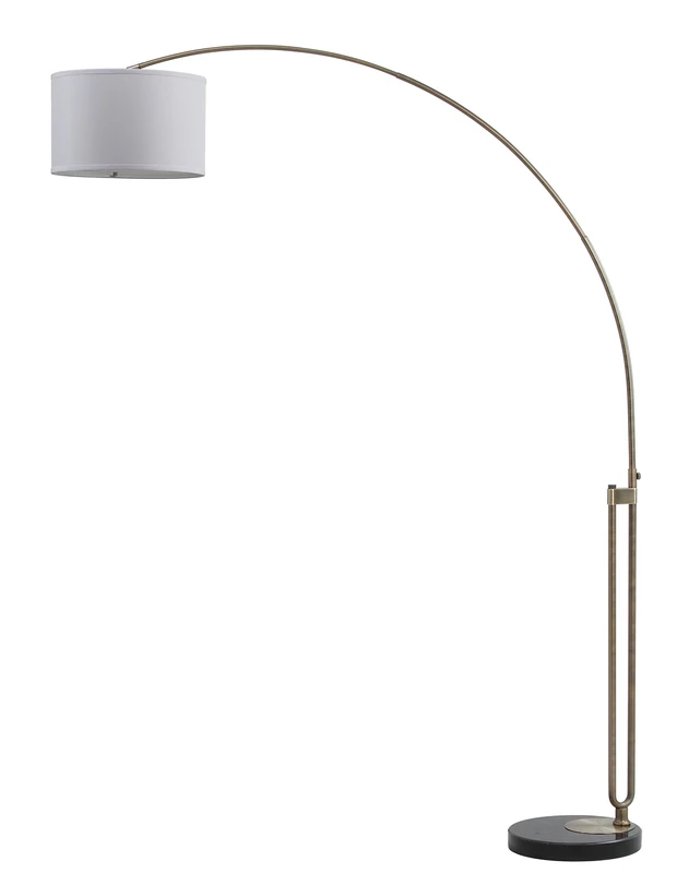 SAFAVIEH Modern Metal Floor Lamp, in Antique Brass, 40 X 175 X 215