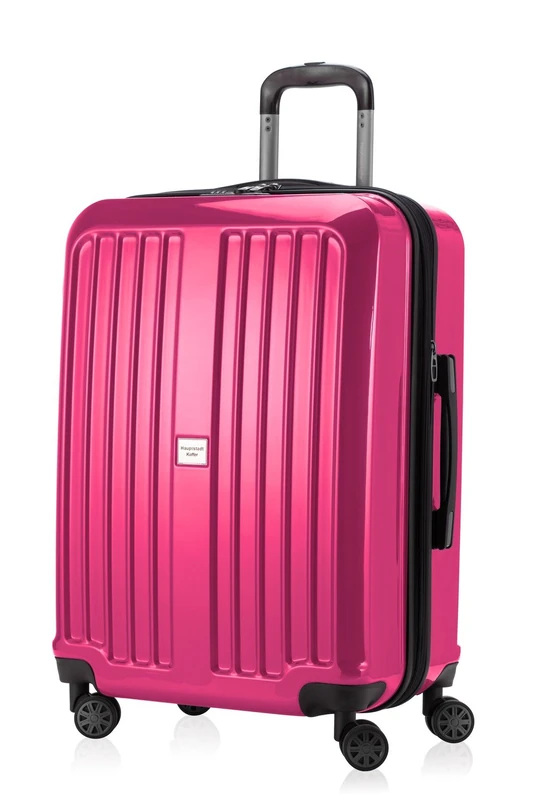 HAUPTSTADTKOFFER - X-Berg - Luggage Suitcase Hardside Spinner Trolley 4 Wheel Expandable TSA, 65 cm, 90 Liter, Pink Glossy