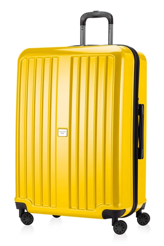 HAUPTSTADTKOFFER - X-Berg - Luggage Suitcase Hardside Spinner Trolley 4 Wheel Expandable TSA, 75 cm, 126 Liter, Yellow Glossy