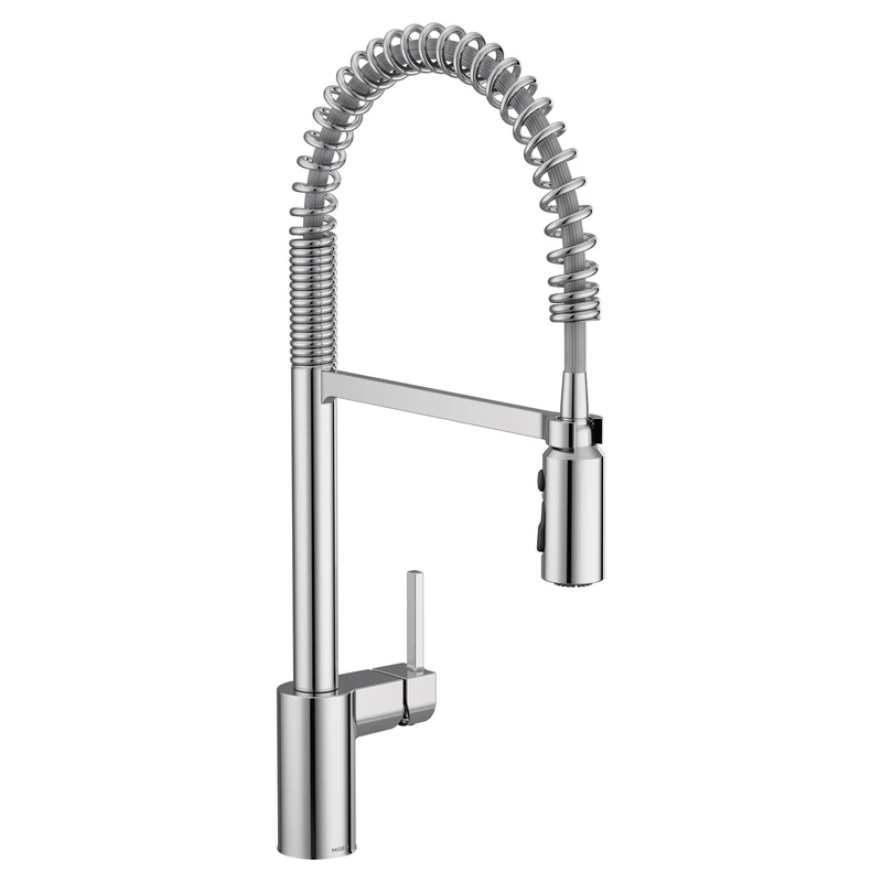 Moen 5923 Align One Handle Pre-Rinse Spring Pulldown Kitchen Faucet with Power Boost, Chrome, 1 Count - Image 1