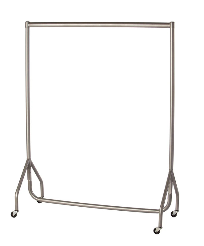 The Shopfitting Shop HEAVY DUTY SILVER GREY Clothes Rail 5ft Long x 5ft High Garment Storage Rack 32mm Steel Tube