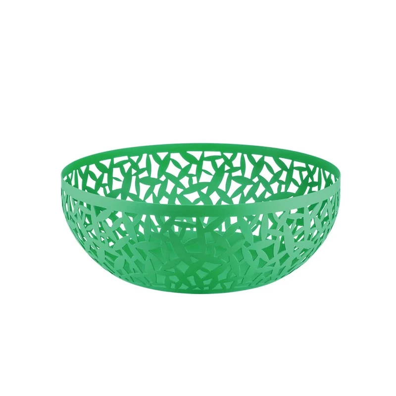 Alessi Cactus MSA04/29GR - Open-work Fruit Bowl in Steel Coloured with Epoxy Resin, Green, 29 cl