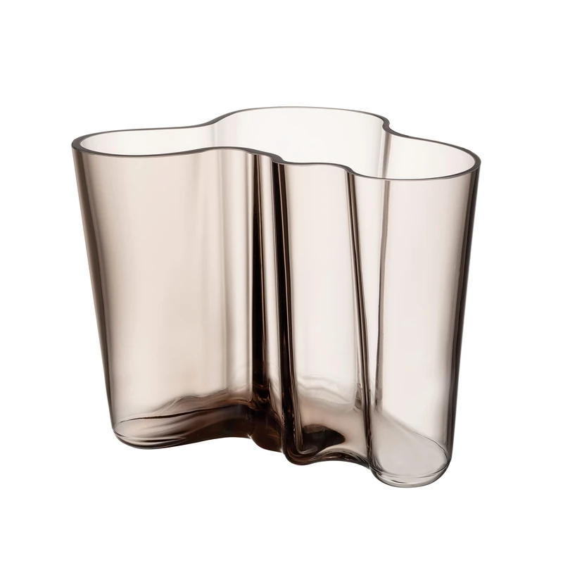 Iittala Alvar Aalto 1051436 Crystal Glass Vase in Linen Colour 16cm x 20.8cm