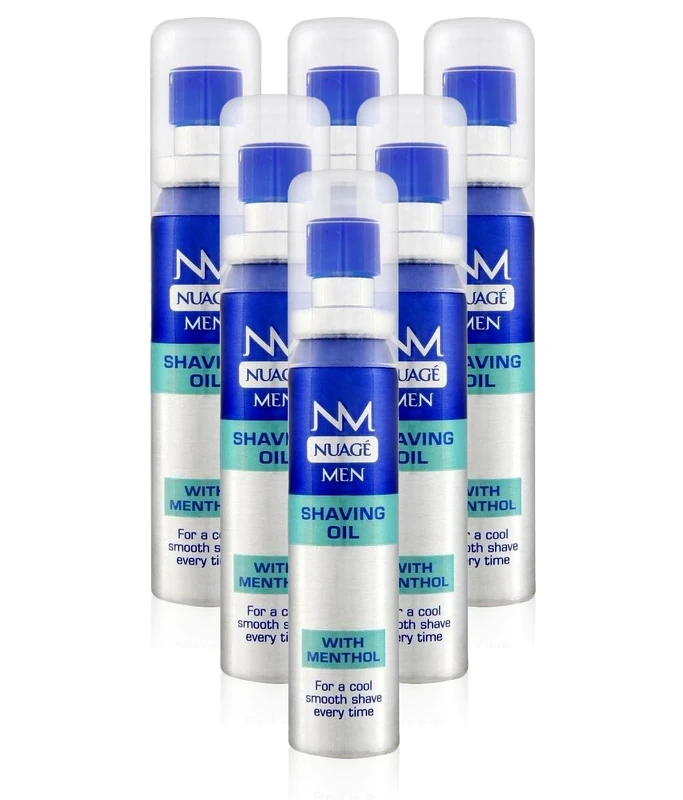 NUAGE Men's Menthol Pre Shave Oil with Pump - 6 Pack - Image 1