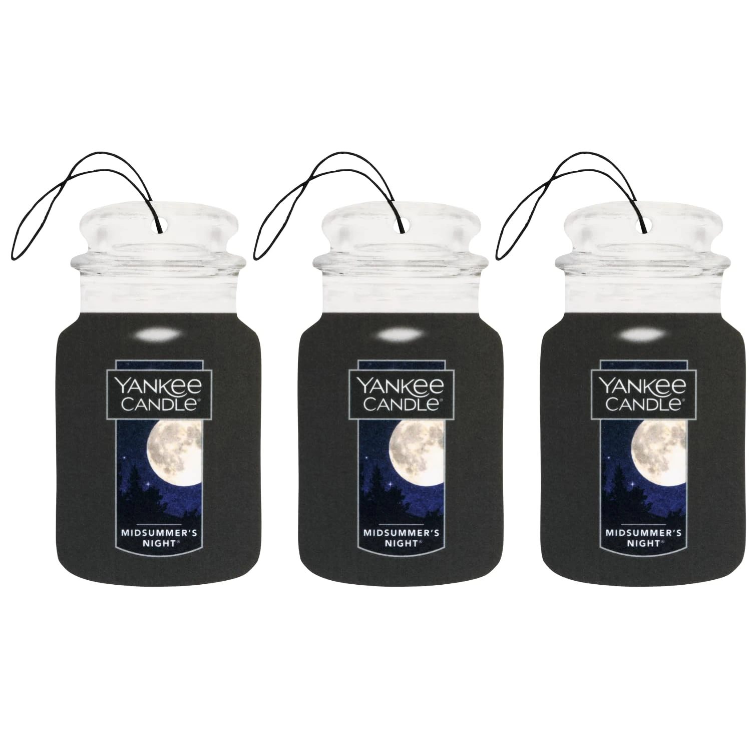 Yankee Candle Car Jar Scented Air Freshener | Midsummer’s Night | 3 Count