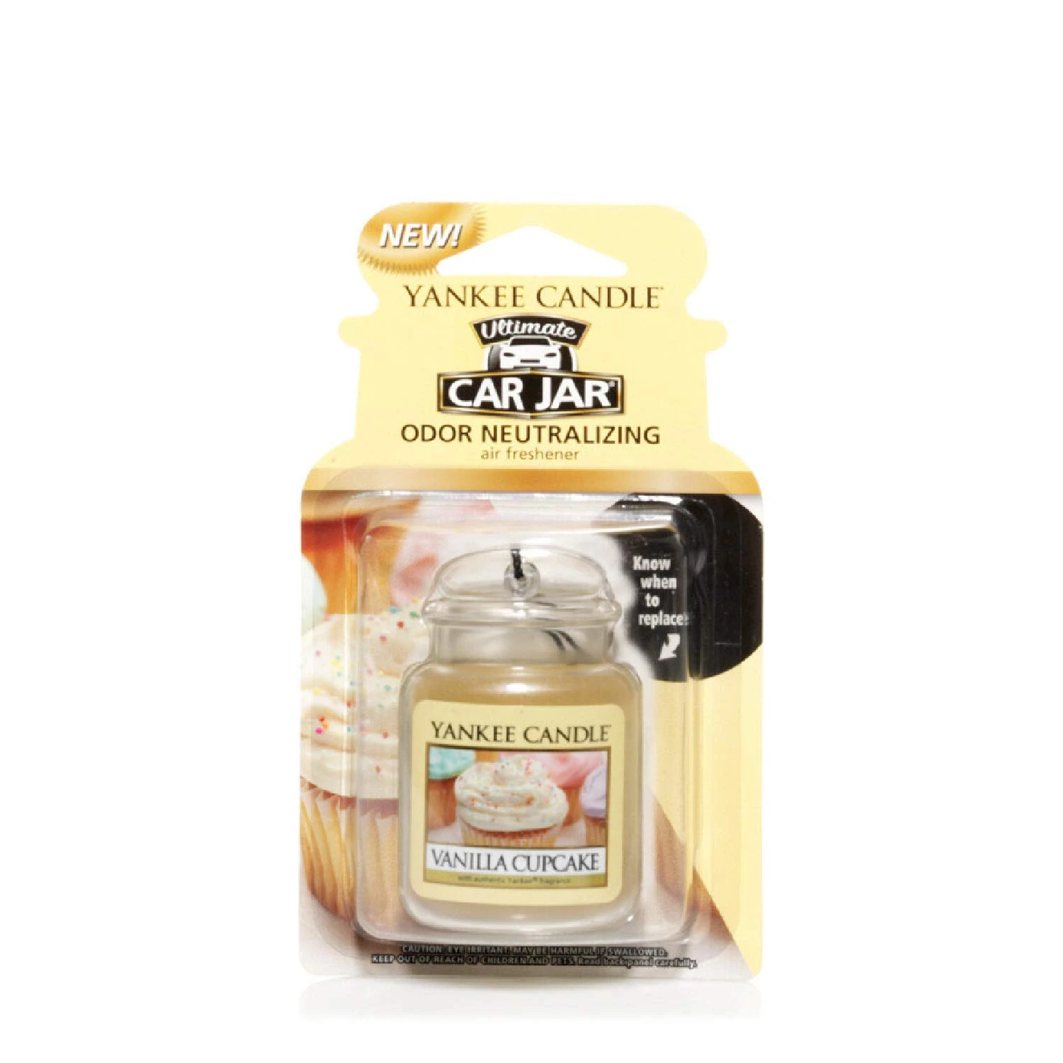 Yankee Candle Car Jar Ultimate Air Freshener | Vanilla Cupcake | Lasts up to 4 Weeks
