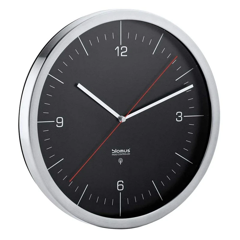 blomus "Crono Radio-Controlled Clock, Black, 30.5 cm