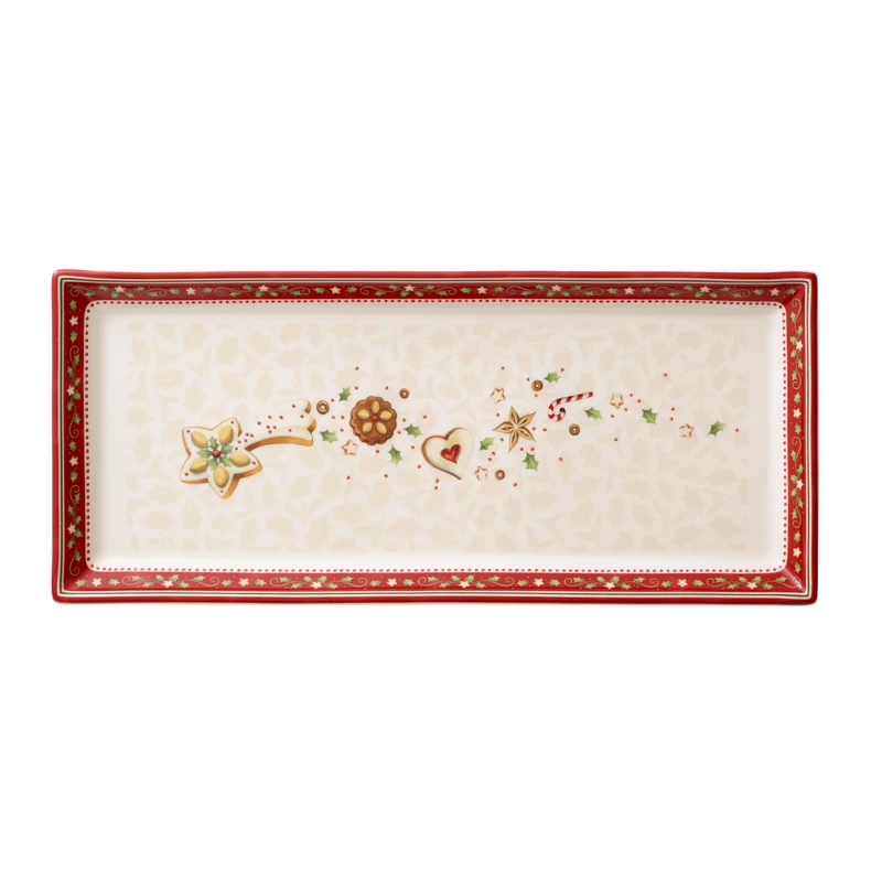 Winter Bakery Delight Cake plate rectangular