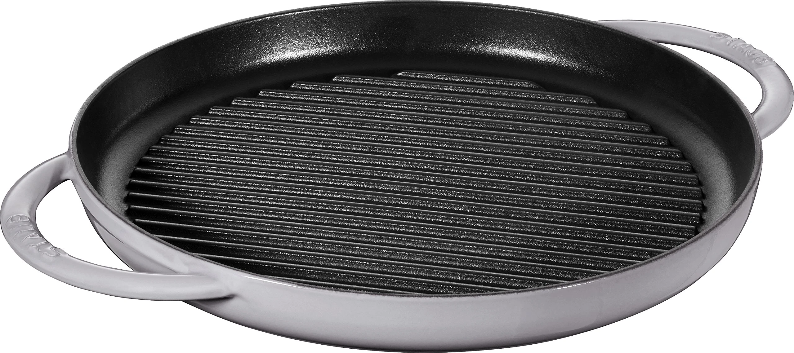 Staub 40511/782 0 30 cm Cast Iron Round Grill Pan, Grey