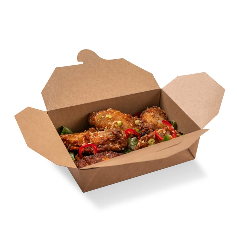Kraft Compostable Hot Food Box 125 x 115 - Case of 450 - Image 1
