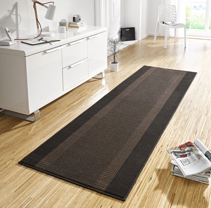 Hanse Home Rug Runner Band 80 x 500 cm - Carpet Runner Soft Short Pile Rug Modern Design Runner for Hallway, Bedroom, Children's Room, Bathroom, Living Room, Kitchen Decor Runner - Brown