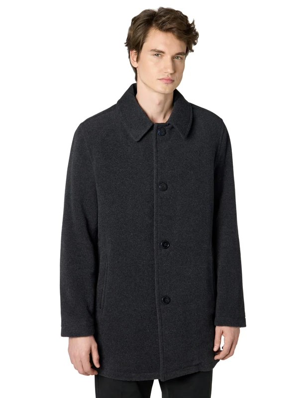 Cole Haan Signature Men's Wool Plush Car Coat汽车外套夹克울 플러시 자동차 코트chamarra De Lana para Cocheautojacke, Charcoal, Medium