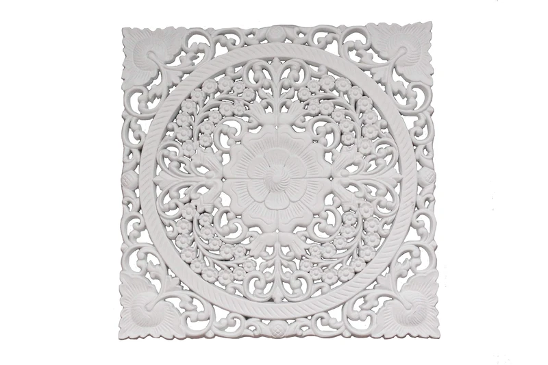 DRW 990040 Mandala Wood Limed 40 x 40 x 3 cm - Image 1