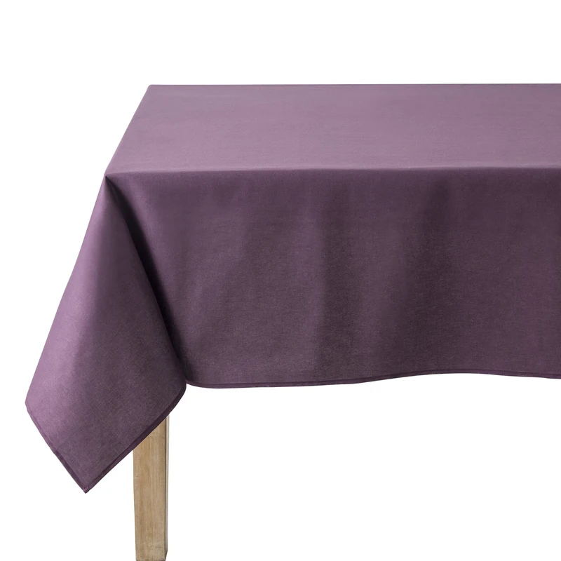 Coucke Rectangular Tablecloth Plain Aubergine Cotton 180 x 300 cm