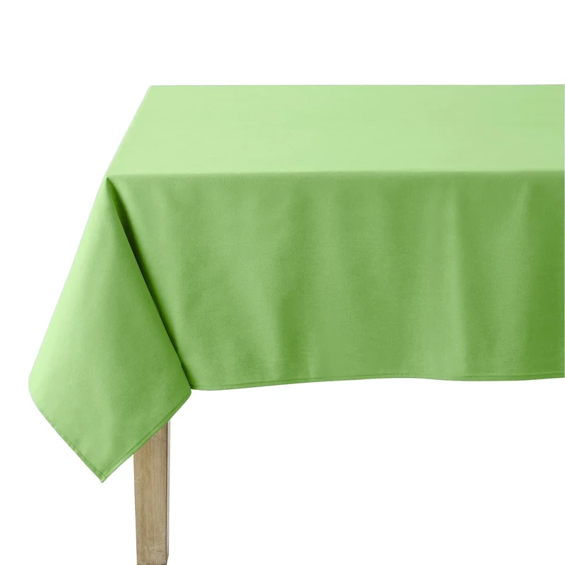 Coucke Broccoli Plain Rectangular Cotton Tablecloth 180 x 300 cm