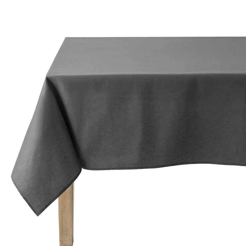 Coucke 3152192180682 Rectangular Tablecloth Cotton Caviar, Cotton, Caviar, 180 x 300 x 0,03 cm