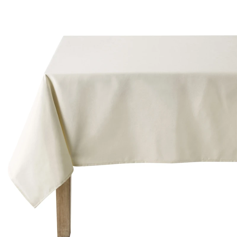 Coucke Rectangular Tablecloth Plain Cream 180 cm x 300 cm