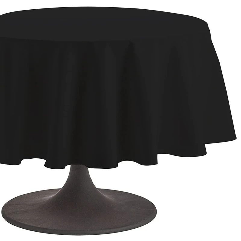 Coucke 235 cm Caviar Plain Round Cotton Tablecloth