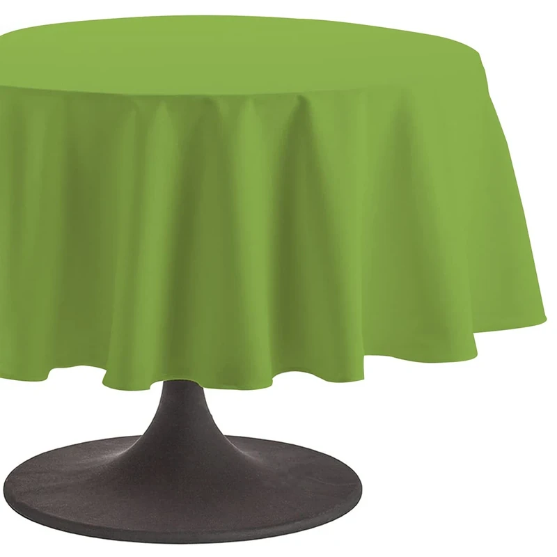 Coucke 235 cm Broccoli Plain Round Cotton Tablecloth