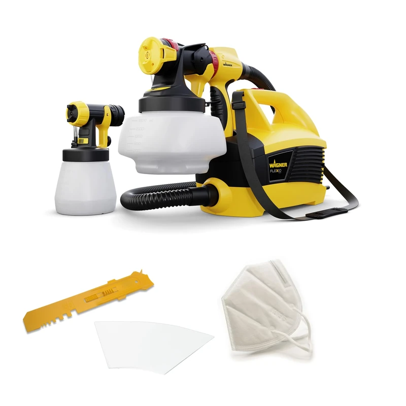 WAGNER Universal Sprayer W 690 FLEXiO - Electric Paint Sprayer for Wall & Ceiling/Wood & Metal paint - interior and exterior usage, covers 15m² - 6 min, 1800 ml/ 800 ml capacity, 630 W, 3.5 m hose