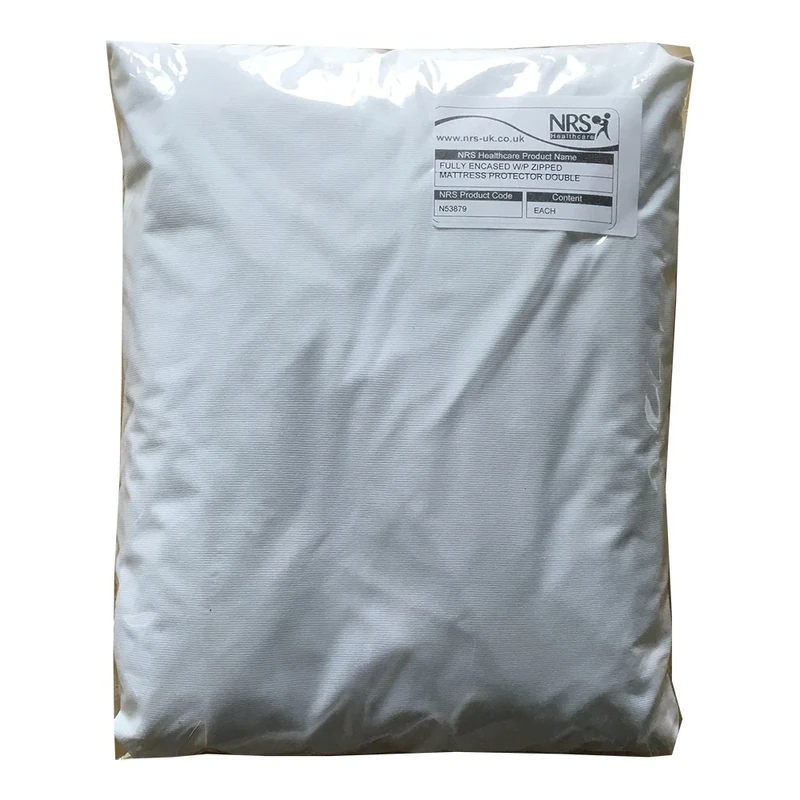 NRS Healthcare Waterproof Encased and Zipped Mattress Protector Cover for Incontinence Care - Double (Eligible for VAT relief in the UK)