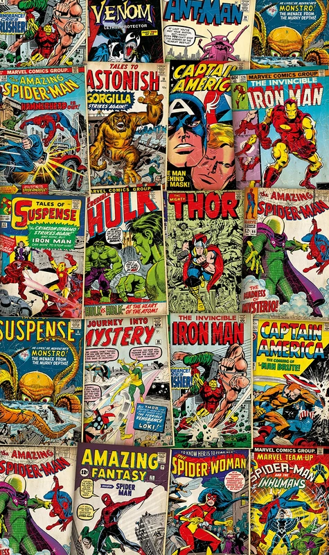 Komar VD-006 "Marvel Retro Cover" Non-Woven Panel Wallpaper - Multi-Colour