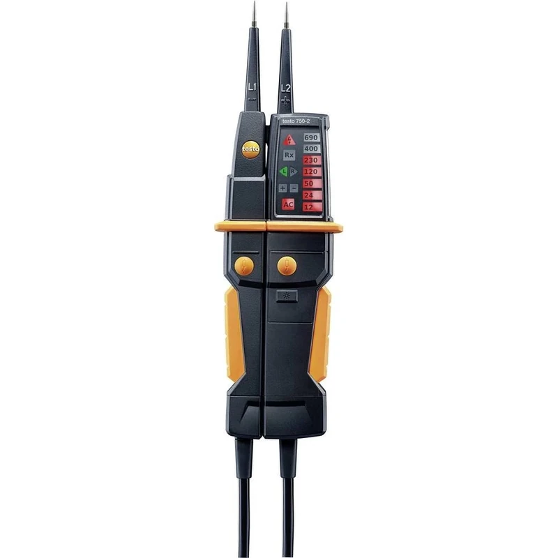 Testo Voltage Tester - testo 750-2, 0.35 kg, 12-690 V AC/DC, Continuity Test, Polarity Detection, Phase Sequence Test, RDC/RC Trigger Function, 2 Years Warranty - Image 1