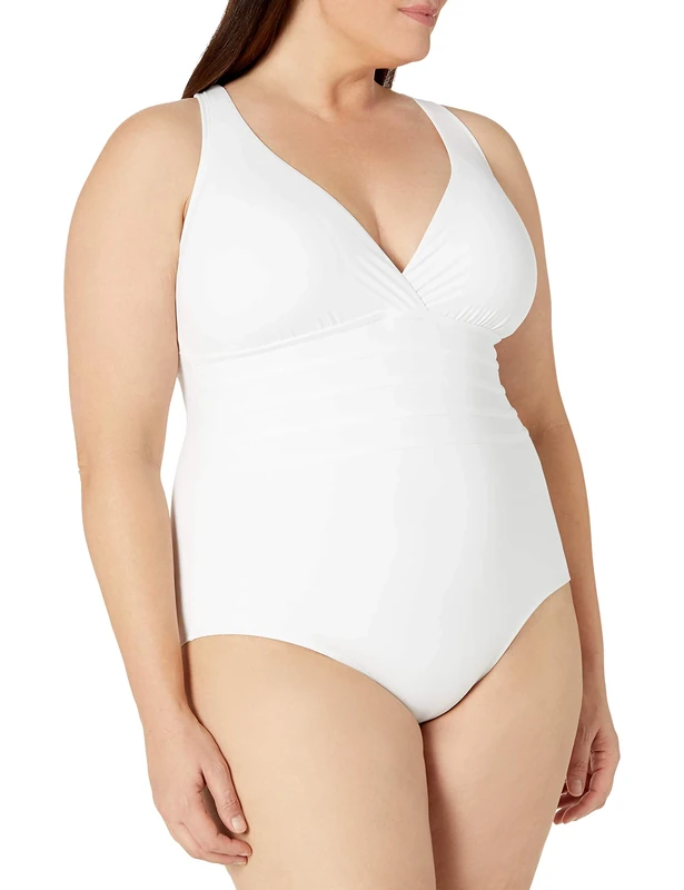 La Blanca Womens Island Goddess Multi Strap Cross-Back Mio One Piece Swimsuit One-Piece Swimsuit - White -