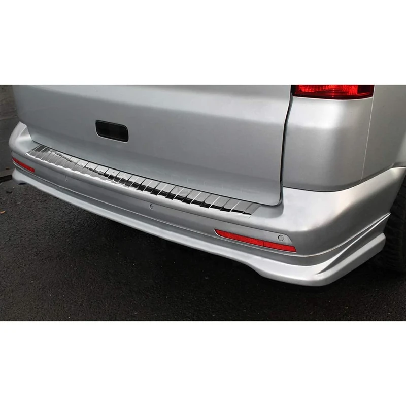 Avisa Stainless Steel Rear bumper protector compatible with VW Transporter T5 2003-2015 (all) & T6 2015- / FL 2019- (with barn doors) 'Ribs'