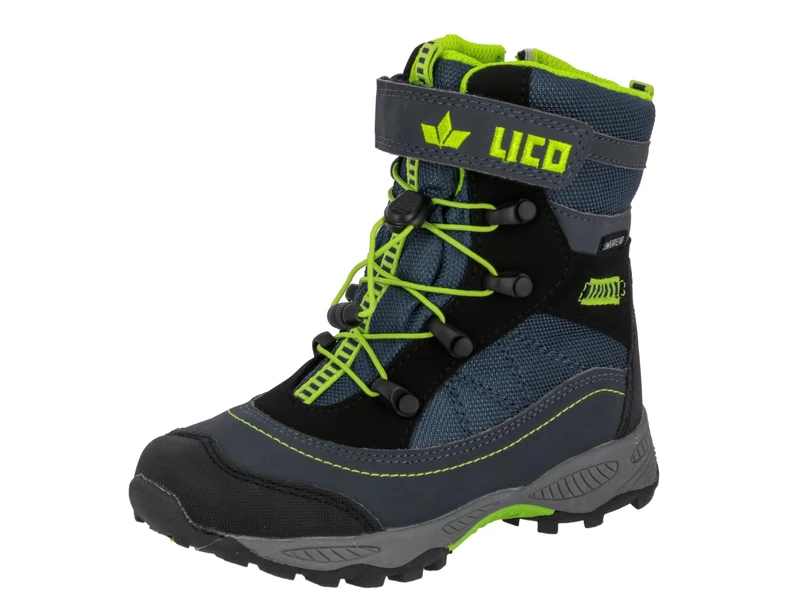 Lico Unisex Kids SUNDSVALL VS Snow Boots Blue (MARINE / BLACK / LEMON) 33 EU
