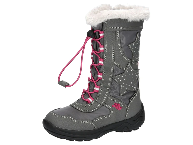 Lico Girls' Cathrin Snow Boots, Grey (Grade / Pink Degree / Pink), 25 EU