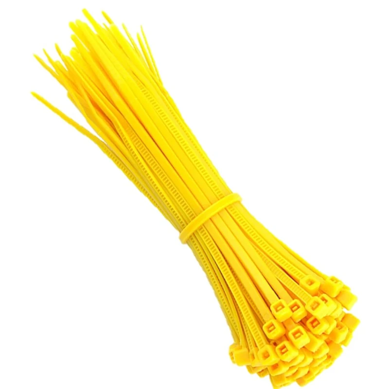KafTon Pack of 100 Yellow Cable Zip Ties, UL Nylon, Perfect for PC, Bicycle Tie Wrap DIY Home Wire Vegetable Garden Office (140mm x 3.6mm) Yellow