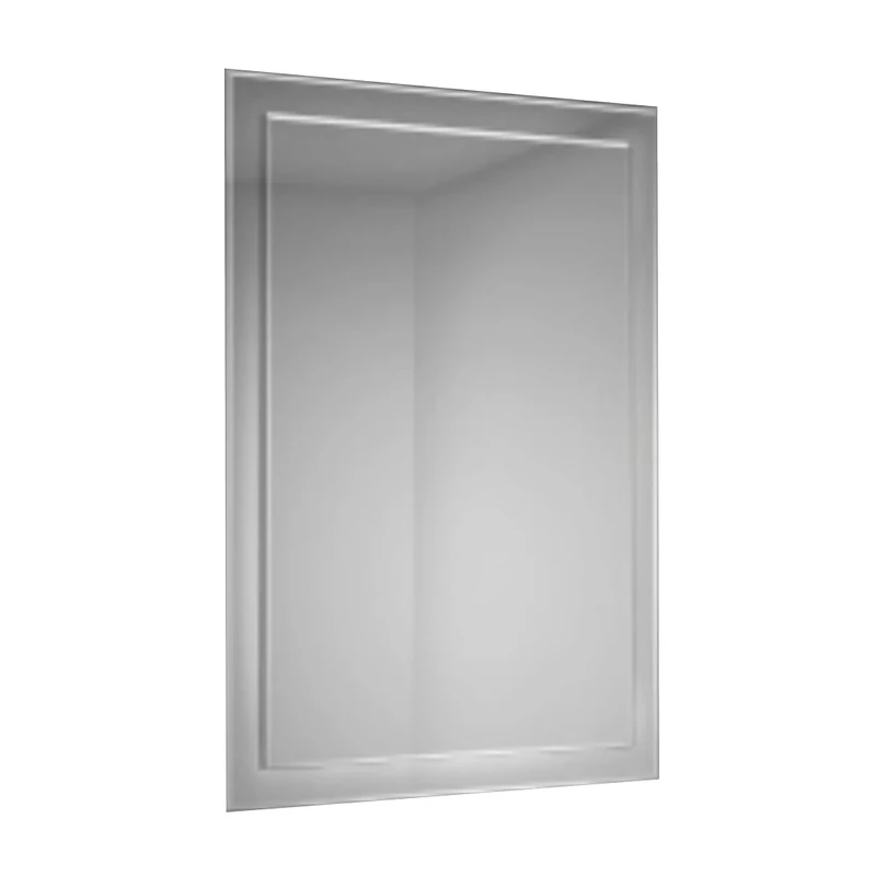 iBathUK Orion LED Bathroom Mirror, Battery Operated Illuminated Rectangular Mirror with 6500K Light, Modern Frameless IP44 Design for Bathrooms, Copper-Free Silver, 500x700mm