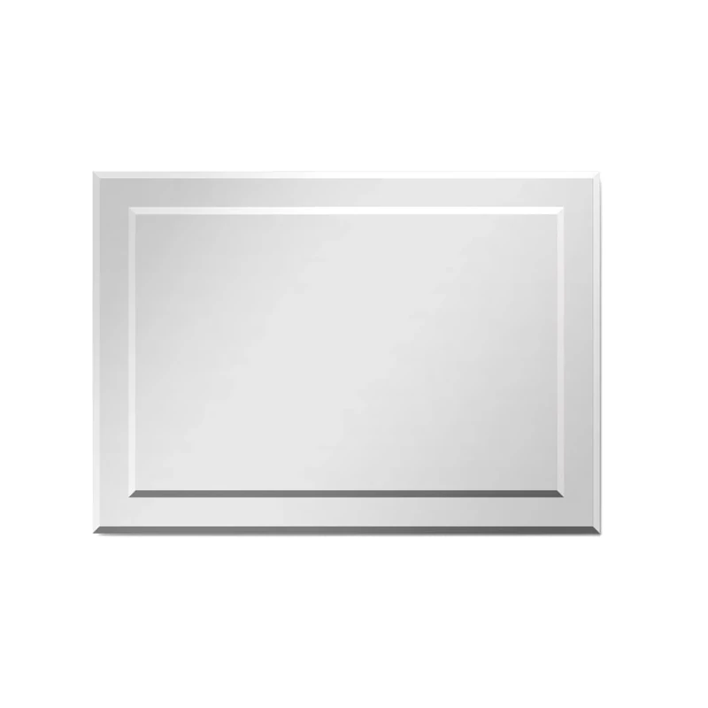 iBathUK Sienna Bathroom Mirror Rectangular Bevelled Designer Mirror with Modern Frameless Wall Mounted Clear Silver Glass, Ideal for Bathrooms, 500x700mm