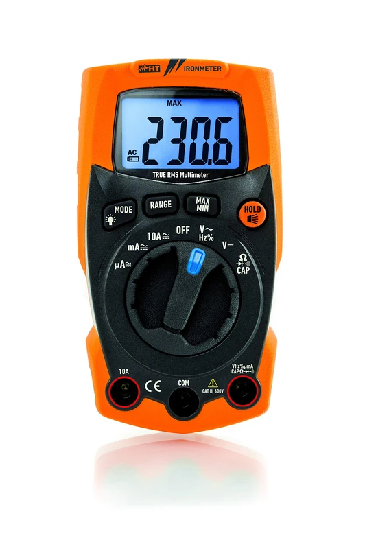 HTI Ultra Resistant TRMS Digital Multimeter up to 600V AC/DC with Built-In LED Lamp, 1 Piece, Iron Multimeter - Image 1